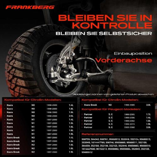 1x Querlenker Satz Vorderachse für Citroën Berlingo/Berlingo First MPV Kasten/MPV Xsara Break Coupe Bild 1x Querlenker Satz Vorderachse für Citroën Berlingo/Berlingo First MPV Kasten/MPV Xsara Break Coupe