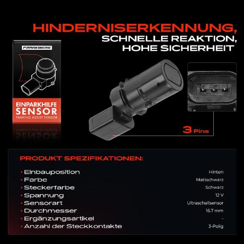 Frankberg 1x Parksensor PDC Sensor Hinten für Audi A6 Avant 4A C4 4A2 4A5 Allroad 4BH Bild Frankberg 1x Parksensor PDC Sensor Hinten für Audi A6 Avant 4A C4 4A2 4A5 Allroad 4BH