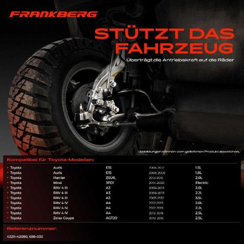 Frankberg 1x Achsschenkel Radaufhängung Vorderachse Rechts für Toyota RAV 4 III Auris Harrier Mirai Bild Frankberg 1x Achsschenkel Radaufhängung Vorderachse Rechts für Toyota RAV 4 III Auris Harrier Mirai