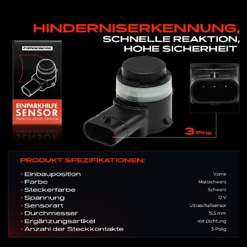 Frankberg 1x Parksensor PDC Sensor Vorne für Toyota C-HR _X1_ 1.2L 1.8L 2.0L 2016-2019 Bild Frankberg 1x Parksensor PDC Sensor Vorne für Toyota C-HR _X1_ 1.2L 1.8L 2.0L 2016-2019