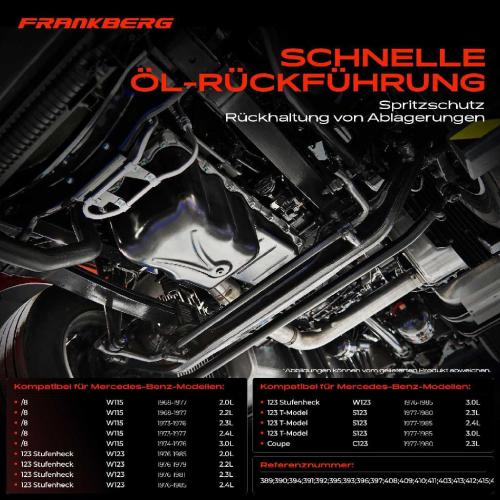 Frankberg 1x Ölwanne Motorölwanne für Mercedes-Benz W115 W123 S123 W110 B602 B601 611 Bild Frankberg 1x Ölwanne Motorölwanne für Mercedes-Benz W115 W123 S123 W110 B602 B601 611