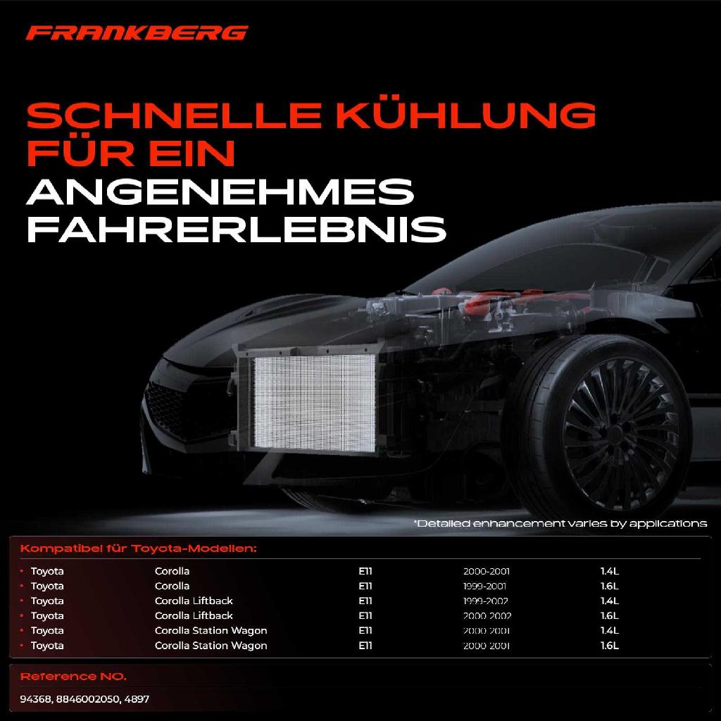 1x Kondensator Klimaanlage für Toyota Corolla 1999-02 1.4L 1.6L