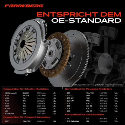Frankberg 1x Kupplungssatz für Citroën C1 II C2 Enterprise C3 Aircross I III Kasten/Schrägheck Pluriel C4 Cactus Bild Frankberg 1x Kupplungssatz für Citroën C1 II C2 Enterprise C3 Aircross I III Kasten/Schrägheck Pluriel C4 Cactus