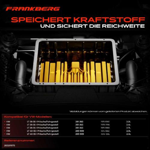 Frankberg 1x Kraftstofftank Kraftstoffbehälter für VW LT 28-35 40-55 I Pritsche/Fahrgestell Bild Frankberg 1x Kraftstofftank Kraftstoffbehälter für VW LT 28-35 40-55 I Pritsche/Fahrgestell