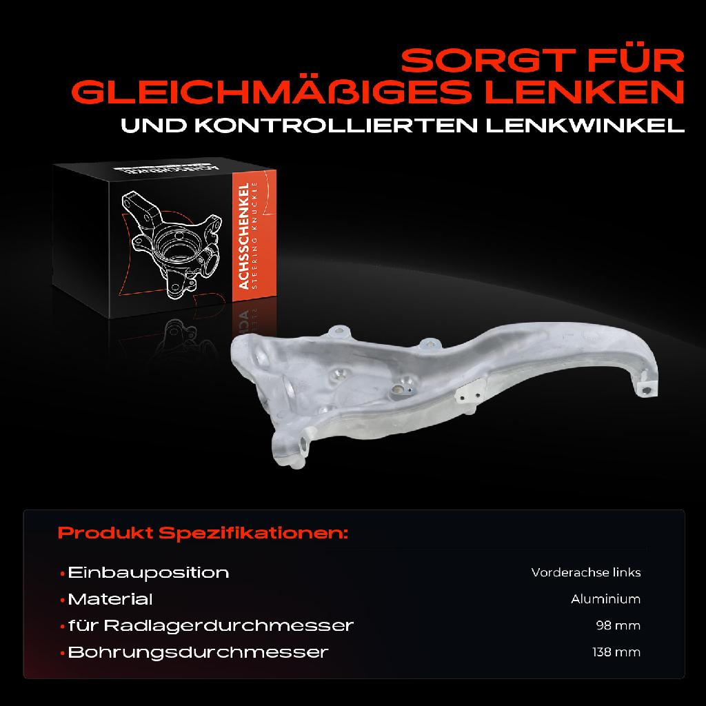 1x Achsschenkel Radaufhängung Vorderachse Links für BMW 5er F10 F11 F18 6er F06 F12 F13