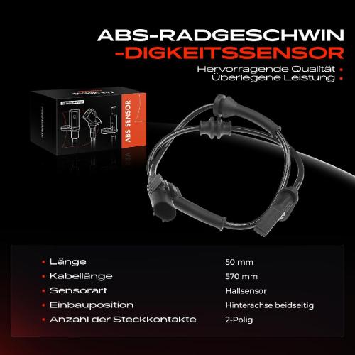 Frankberg 1x ABS Sensor Hinterachse beidseitig für Fiat Doblo Cargo MPV 1.2L 1.4L 1.6L 2.0L 2010-2023 Bild Frankberg 1x ABS Sensor Hinterachse beidseitig für Fiat Doblo Cargo MPV 1.2L 1.4L 1.6L 2.0L 2010-2023