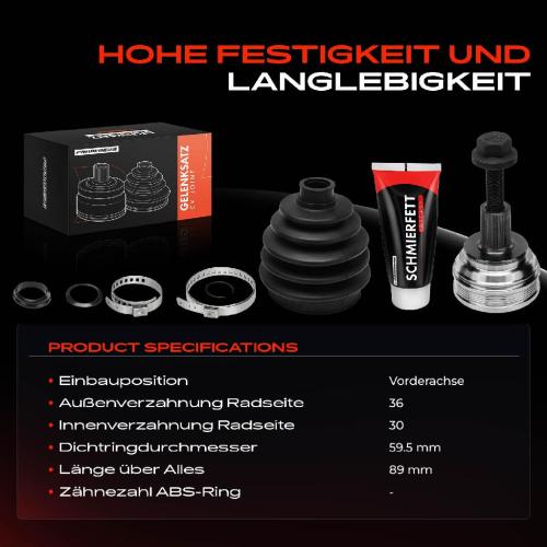 Frankberg 1x Antriebswelle Gelenksatz Vorderachse für VW Golf 1K1 Seat Altea 5P Leon Toledo Skoda Bild Frankberg 1x Antriebswelle Gelenksatz Vorderachse für VW Golf 1K1 Seat Altea 5P Leon Toledo Skoda