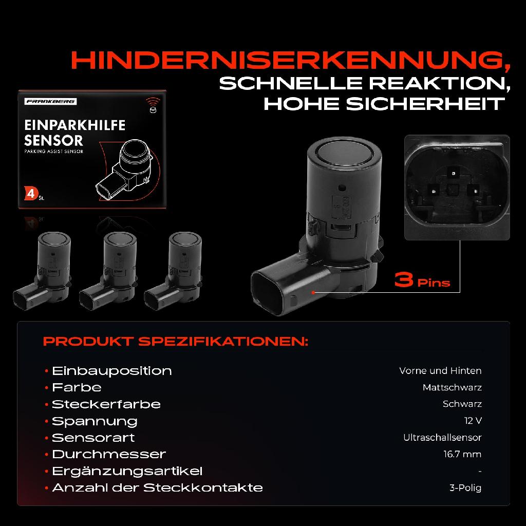 4x Parksensor PDC Sensor Vorne und Hinten für Jaguar X-Type X400 XF X250 XJ X350