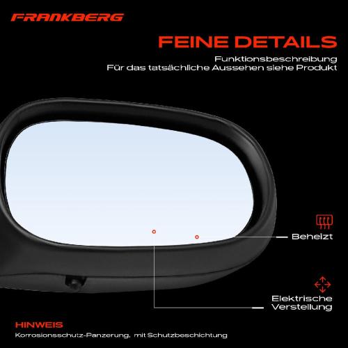 Frankberg 1x Außenspiegel Rechts für Renault Clio II BB CB SB0/1/2 Bj ab 2001 Bild Frankberg 1x Außenspiegel Rechts für Renault Clio II BB CB SB0/1/2 Bj ab 2001