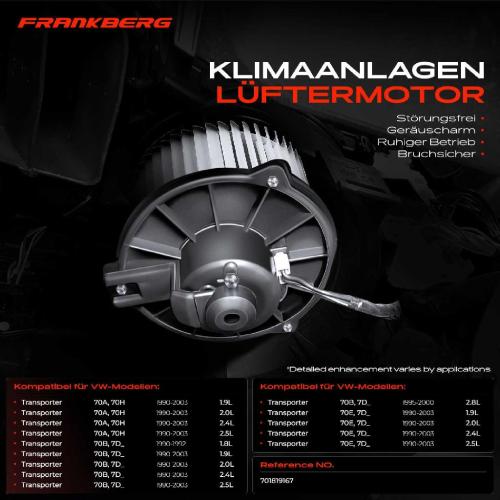 Frankberg 1x Gebläsemotor Innenraumgebläse für VW Transporter T4 IV 1990-2003 Bild Frankberg 1x Gebläsemotor Innenraumgebläse für VW Transporter T4 IV 1990-2003