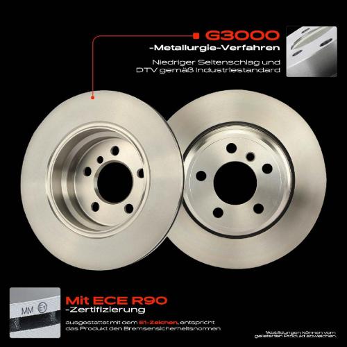 2x Bremsscheiben Hinterachse für BMW X5 E53 4.4L 4.6L 4.8L 2001-2006 Bild 2x Bremsscheiben Hinterachse für BMW X5 E53 4.4L 4.6L 4.8L 2001-2006