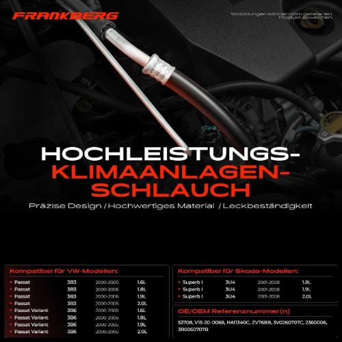 1x Niederdruckleitung Klimaanlage für VW Passat 3B Skoda Superb I 3U4 Bild 1x Niederdruckleitung Klimaanlage für VW Passat 3B Skoda Superb I 3U4