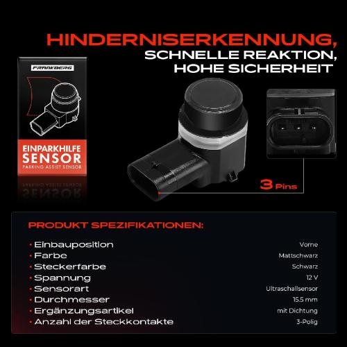 Frankberg 1x Parksensor PDC Sensor Vorne für VW Golf EOS Audi A3 A6 A7 Q3 Skoda Superb Seat Bild Frankberg 1x Parksensor PDC Sensor Vorne für VW Golf EOS Audi A3 A6 A7 Q3 Skoda Superb Seat