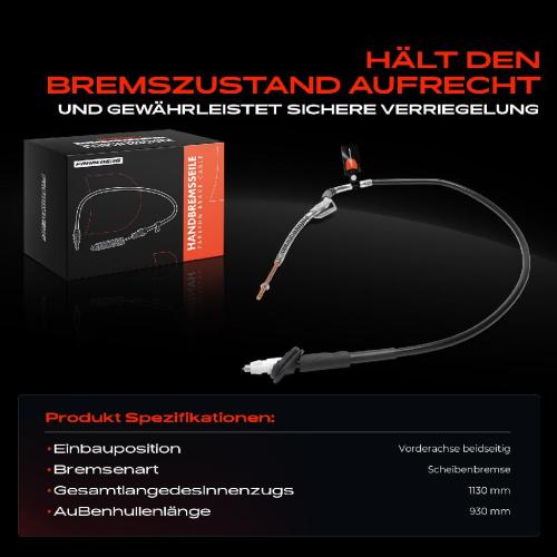 1x Seilzug Feststellbremse Vorderachse beidseitig für Mercedes-Benz A-Klasse W169 2004-2012 Bild 1x Seilzug Feststellbremse Vorderachse beidseitig für Mercedes-Benz A-Klasse W169 2004-2012