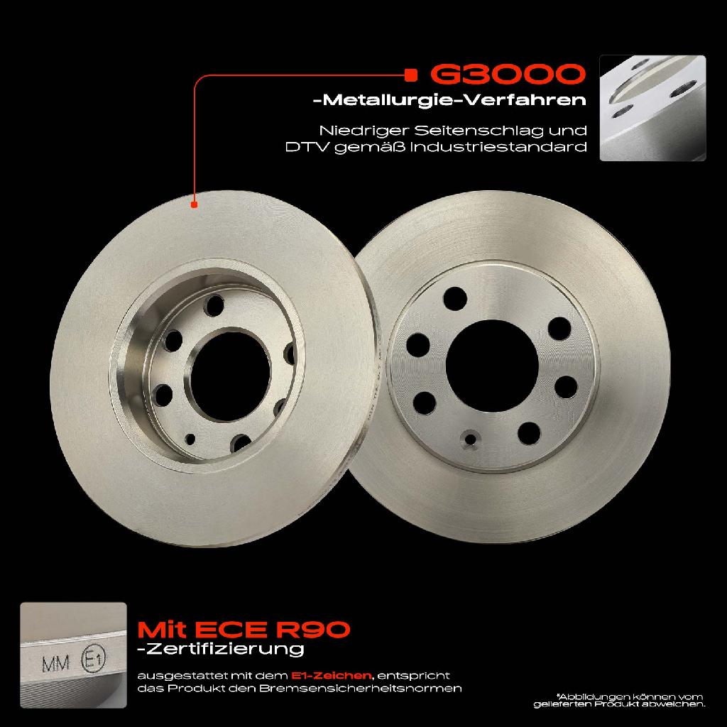 2x Bremsscheiben Vorderachse für Opel Ascona C CC Astra F Caravan Kasten/Kombi 1979-2002