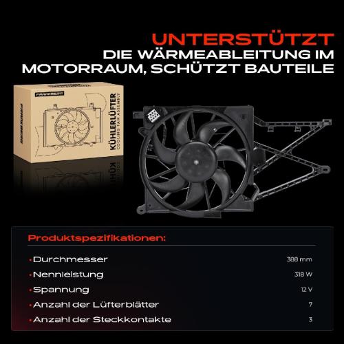 Frankberg 1x Motorkühller Einfachlüfter mit Kühlerlüfterrahmen Opel Astra G CC F08 T98 Astra H Zafira A Bild Frankberg 1x Motorkühller Einfachlüfter mit Kühlerlüfterrahmen Opel Astra G CC F08 T98 Astra H Zafira A