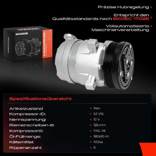 1x Klimakompressor für Opel Astra F CC T92 Vectra A CC J89 Calibra A C89 Campo TF0 TF1 Bild 1x Klimakompressor für Opel Astra F CC T92 Vectra A CC J89 Calibra A C89 Campo TF0 TF1