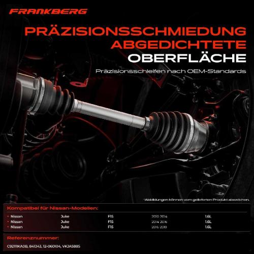 1x Antriebswelle Gelenksatz Vorderachse für Nissan Juke Van F15 1.6L 2010-2019 Bild 1x Antriebswelle Gelenksatz Vorderachse für Nissan Juke Van F15 1.6L 2010-2019