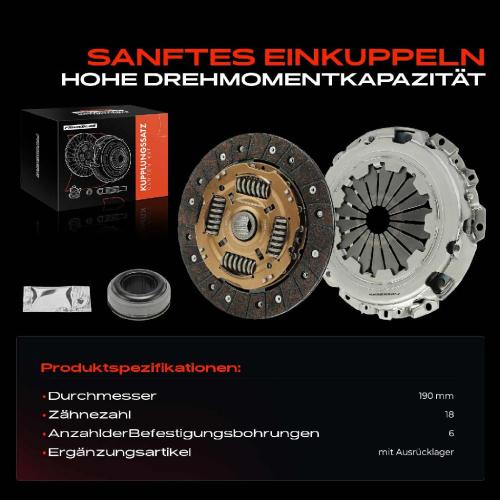 Frankberg 1x Kupplungssatz für Citroën C1 II C2 Enterprise C3 Aircross I III Kasten/Schrägheck Pluriel C4 Cactus Bild Frankberg 1x Kupplungssatz für Citroën C1 II C2 Enterprise C3 Aircross I III Kasten/Schrägheck Pluriel C4 Cactus