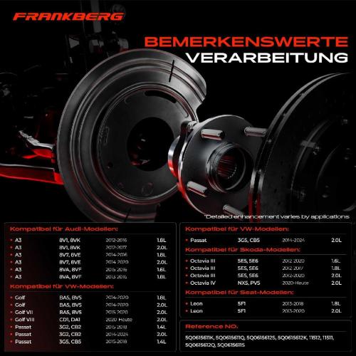 2x Ankerblech Bremsscheibe Hinterachse Beidseitig für VW Golf Passat Tiguan Audi A3 8V Seat Leon Bild 2x Ankerblech Bremsscheibe Hinterachse Beidseitig für VW Golf Passat Tiguan Audi A3 8V Seat Leon