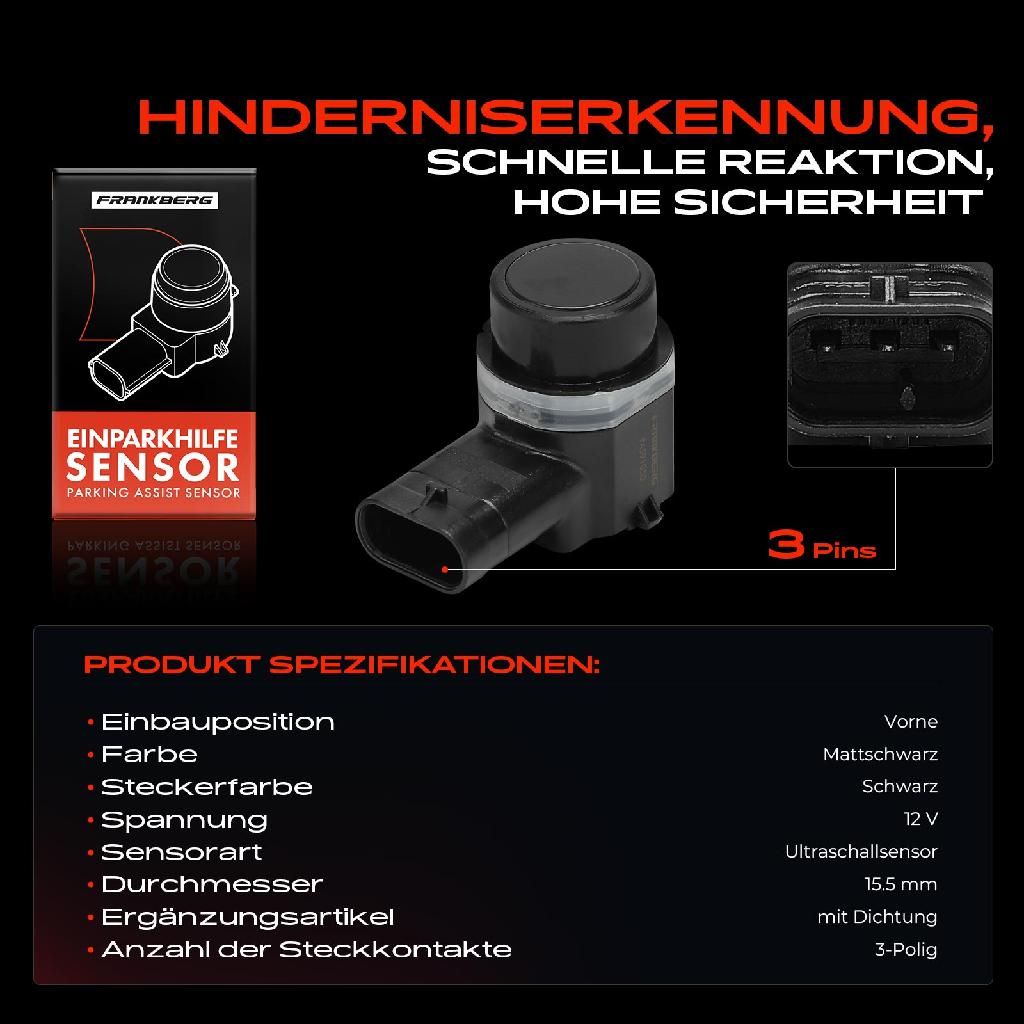 1x Parksensor PDC Sensor Vorne für Audi A3 A6 Q3 Skoda Superb Seat Alhambra