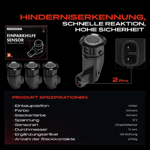 4x Parksensor PDC Sensor Hinten für Chevrolet Epica KL1 2.0L 2005-2011 Bild 4x Parksensor PDC Sensor Hinten für Chevrolet Epica KL1 2.0L 2005-2011
