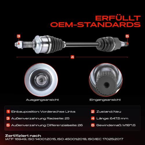 1x Antriebswelle Vorderachse Links für Suzuki Swift 4 FZ NZ 1.2L Bj ab 2010 Bild 1x Antriebswelle Vorderachse Links für Suzuki Swift 4 FZ NZ 1.2L Bj ab 2010