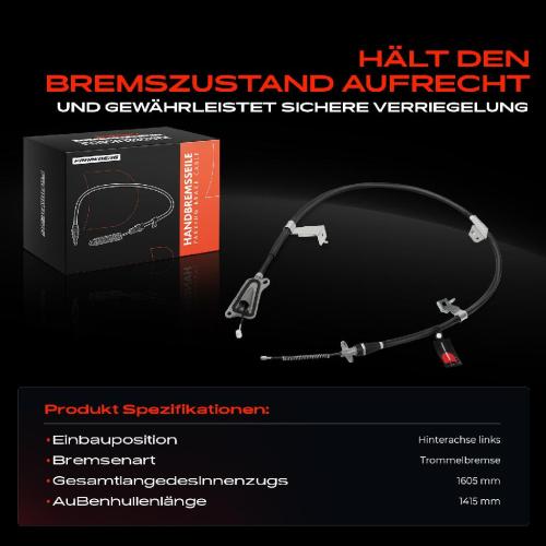 1x Seilzug Feststellbremse Hinterachse links für Nissan Almera II N16 1.5L 2000-2006 Bild 1x Seilzug Feststellbremse Hinterachse links für Nissan Almera II N16 1.5L 2000-2006