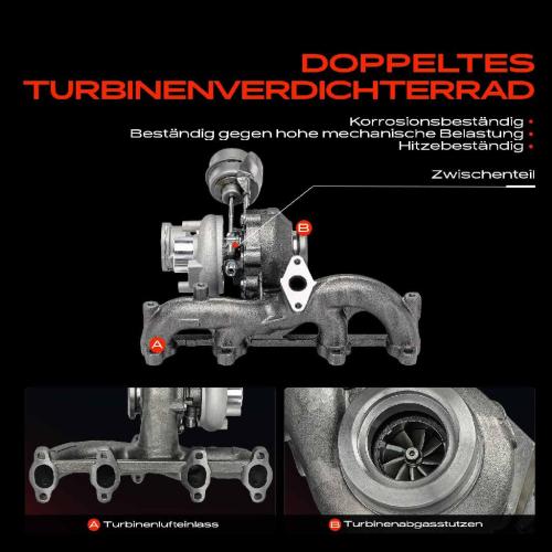 Frankberg 1x Turbolader Abgaskrümmer Einheit für VW Multivan V Transporter V Bus V Kasten V Pritsche/Fahrgestell Bild Frankberg 1x Turbolader Abgaskrümmer Einheit für VW Multivan V Transporter V Bus V Kasten V Pritsche/Fahrgestell