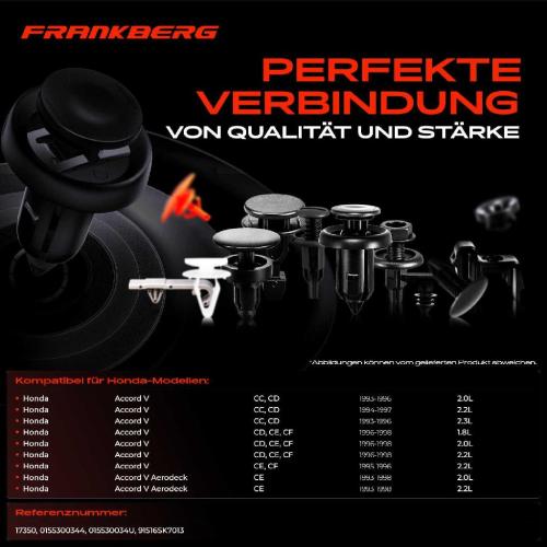 Frankberg 10x Befestigungsclips Radkasten Verkleidung für Honda Accord V CR-V Civic IV Bild Frankberg 10x Befestigungsclips Radkasten Verkleidung für Honda Accord V CR-V Civic IV
