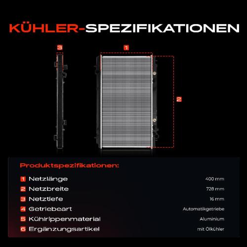 Frankberg 1x Kühler Wasserkühler Motorkühler für Nissan 350 Z Coupe Roadster Z33 3.5L 2006-2009 Bild Frankberg 1x Kühler Wasserkühler Motorkühler für Nissan 350 Z Coupe Roadster Z33 3.5L 2006-2009