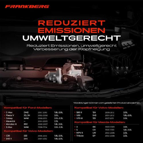 Frankberg 1x AGR-Ventil Abgasrückführungsventil für Ford C-Max Fiesta V Focus II Cabriolet II Stufenheck Mazda Volvo Bild Frankberg 1x AGR-Ventil Abgasrückführungsventil für Ford C-Max Fiesta V Focus II Cabriolet II Stufenheck Mazda Volvo