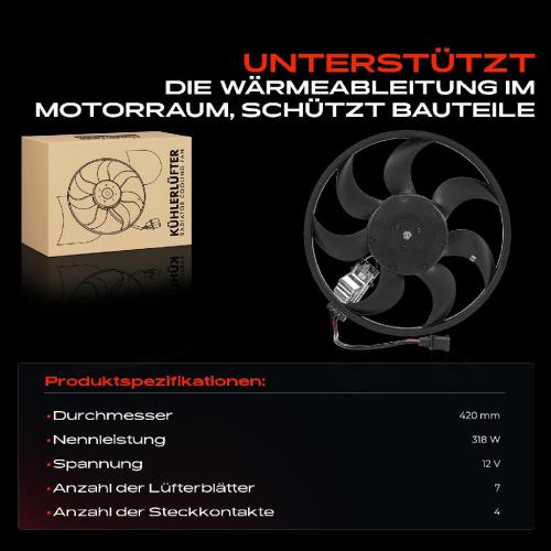 1x Motorkühller Einfachlüfter ohne Kühlerlüfterrahmen VW Touareg Audi Q7 Porsche Cayenne Bild 1x Motorkühller Einfachlüfter ohne Kühlerlüfterrahmen VW Touareg Audi Q7 Porsche Cayenne