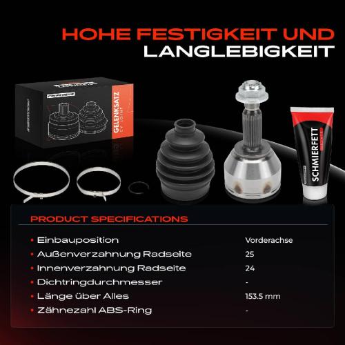 1x Antriebswelle Gelenksatz Vorderachse für Ford Tourneo Transit Connect P65 P70 P80 1.8L Bild 1x Antriebswelle Gelenksatz Vorderachse für Ford Tourneo Transit Connect P65 P70 P80 1.8L