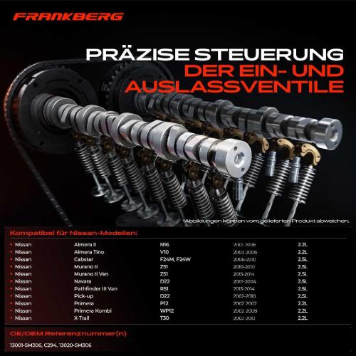 Frankberg 1x Nockenwelle für Nissan Almera II Cabstar NP300 Navara Pathfinder Bild Frankberg 1x Nockenwelle für Nissan Almera II Cabstar NP300 Navara Pathfinder