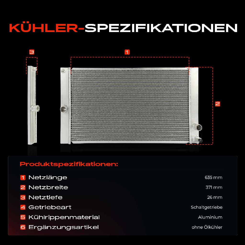 1x Kühler Wasserkühler Motorkühler für Volvo C30 533 C70 542 S40 544 V50 545