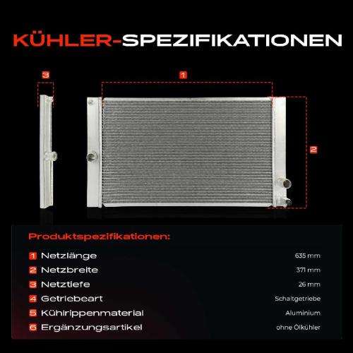 1x Kühler Wasserkühler Motorkühler für Volvo C30 533 C70 542 S40 544 V50 545 Bild 1x Kühler Wasserkühler Motorkühler für Volvo C30 533 C70 542 S40 544 V50 545