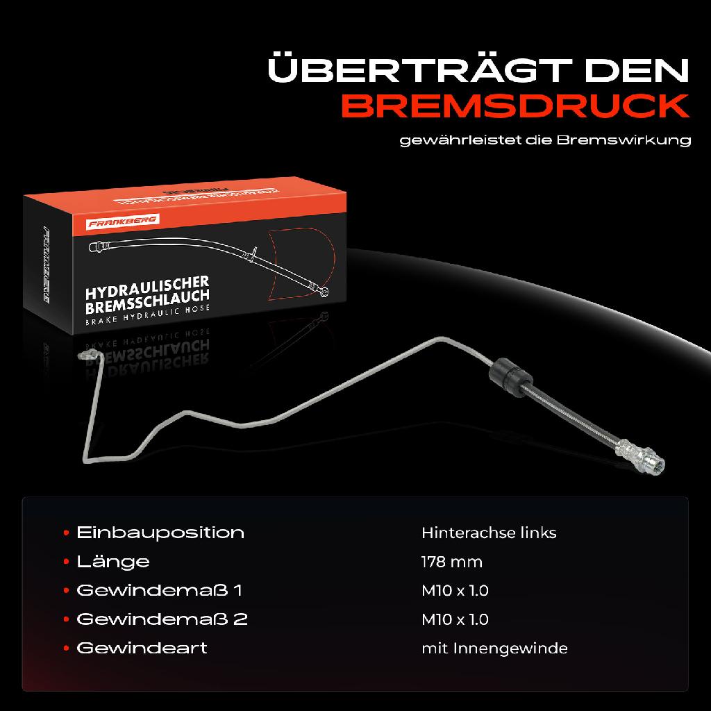 1x Bremsschlauch Bremsschläuche Hinterachse Links für Volvo V60 155 S60 2 134 Cross Country 157
