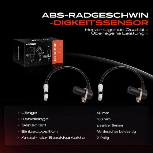 2x ABS Sensor Vorderachse beidseitig für Porsche 911 993 911 Cabriolet 911 Targa 3.6L 3.8L 1993-1997 Bild 2x ABS Sensor Vorderachse beidseitig für Porsche 911 993 911 Cabriolet 911 Targa 3.6L 3.8L 1993-1997