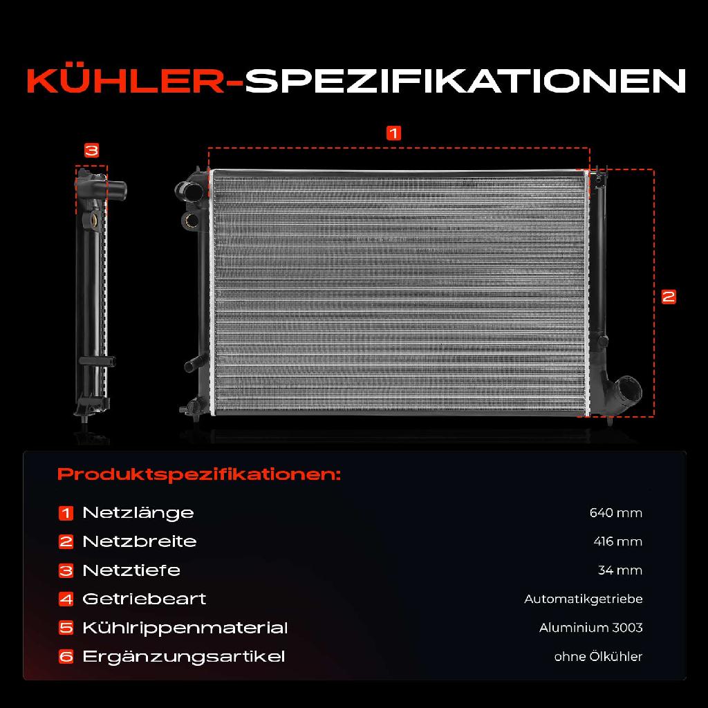 1x Kühler Wasserkühler Motorkühler für Peugeot 406 Break Coupe 8B 8E/F 8C 1.8L 2.0L