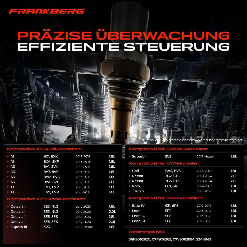 1x Lambdasonde Regelsonde Vor Katalysator für VW Polo Passat Touran Audi A1 A3 Skoda Seat