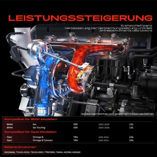 Frankberg 1x Abgasturbolader für BMW 5er E39 5er Touring Opel Omega B V94 Omega B Caravan 2.5L 2000-2004 Bild Frankberg 1x Abgasturbolader für BMW 5er E39 5er Touring Opel Omega B V94 Omega B Caravan 2.5L 2000-2004