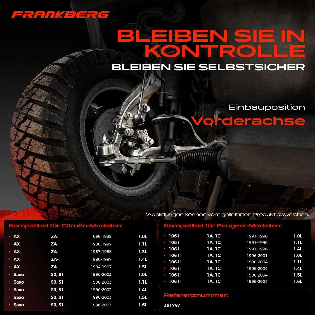 2x Koppelstange Vorderachse für Citroën AX Saxo Peugeot 106 I II 1.0L 1.1L 1.3L 1.4L 1.5L 1.6L 1986-2004