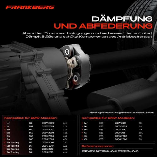 1x Gelenkscheibe Hardyscheibe Kardanwelle Vorne für BMW E90 E91 E92 E93 325d E60 E61 E63 E64 X3 Bild 1x Gelenkscheibe Hardyscheibe Kardanwelle Vorne für BMW E90 E91 E92 E93 325d E60 E61 E63 E64 X3