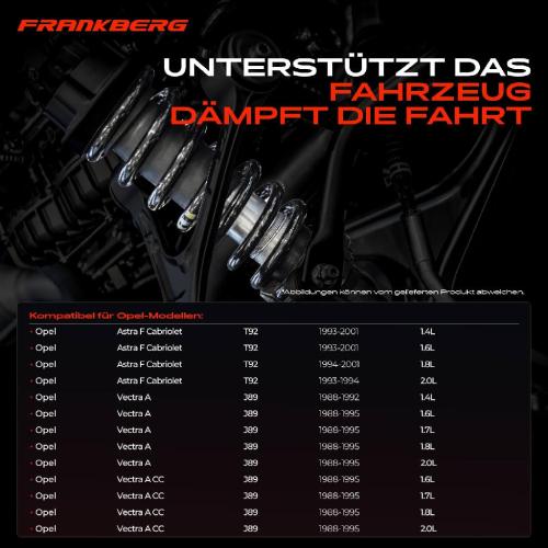 Frankberg 2x Fahrwerksfeder Hinterachse für Opel Astra F T92 Vectra A J89 Vectra A CC 1988-2001 Bild Frankberg 2x Fahrwerksfeder Hinterachse für Opel Astra F T92 Vectra A J89 Vectra A CC 1988-2001