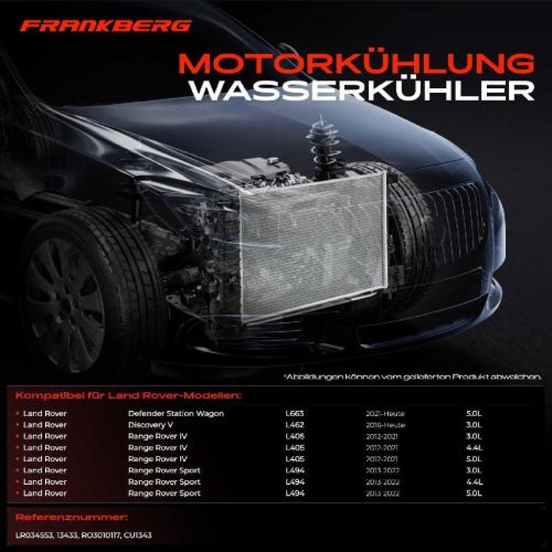 1x Kühler Wasserkühler Motorkühler für Land Rover Discovery V L462 Range Rover L405 Bild 1x Kühler Wasserkühler Motorkühler für Land Rover Discovery V L462 Range Rover L405