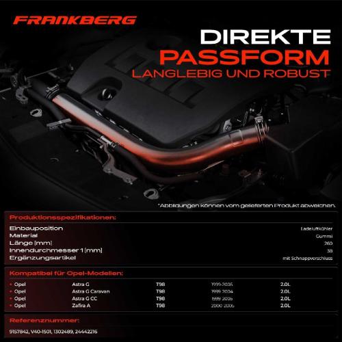 1x Kühlerschlauch Turboschlauch für Opel Astra G Caravan CC Stufenheck Zafira A MPV Bild 1x Kühlerschlauch Turboschlauch für Opel Astra G Caravan CC Stufenheck Zafira A MPV