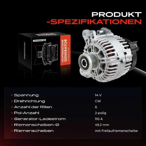 1x Lichtmaschine Generator für VW Golf V VI Audi A3 Skoda Fabia II Seat Leon Bild 1x Lichtmaschine Generator für VW Golf V VI Audi A3 Skoda Fabia II Seat Leon