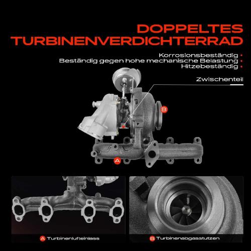 Frankberg 1x Turbolader Abgaskrümmer Einheit für VW Golf Passat Touran Audi A3 Sportback Seat Altea XL Leon Skoda Bild Frankberg 1x Turbolader Abgaskrümmer Einheit für VW Golf Passat Touran Audi A3 Sportback Seat Altea XL Leon Skoda