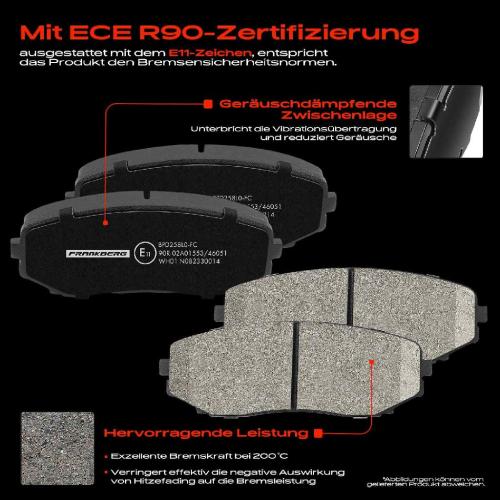Frankberg 4x Bremsbeläge Vorderachse für Mazda CX-7 ER CX-9 TB 2.2L 2.3L 2.5L 3.5L 3.7L 2006-2016 Bild Frankberg 4x Bremsbeläge Vorderachse für Mazda CX-7 ER CX-9 TB 2.2L 2.3L 2.5L 3.5L 3.7L 2006-2016